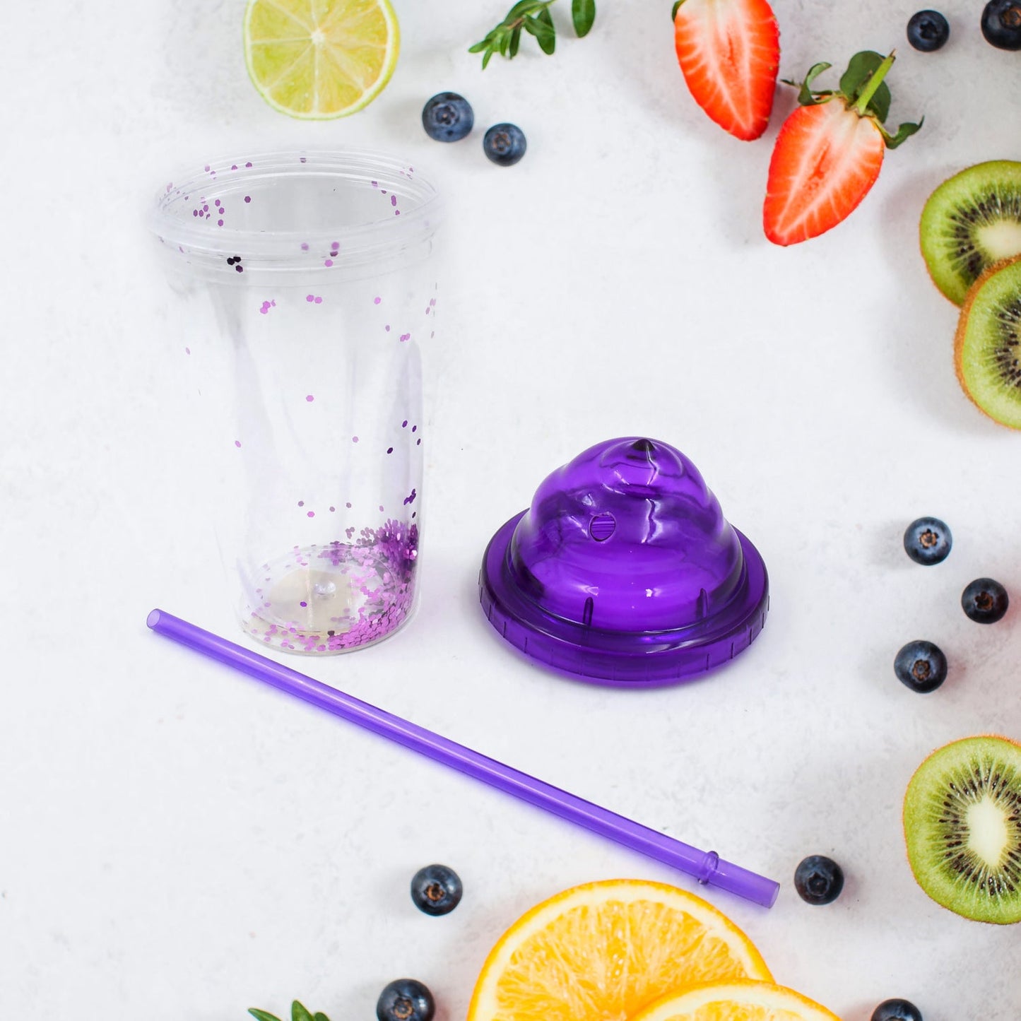 High Quality PlasticÃ‚Â Creative Cold Drink Cup / Tumble, Reusable Tea Coffee Tumbler with Lid and Straw, Double Wall Plastic Drinking Sport Bottle,Ã‚Â Travel Tumbler (1 Pc / Mix Color)