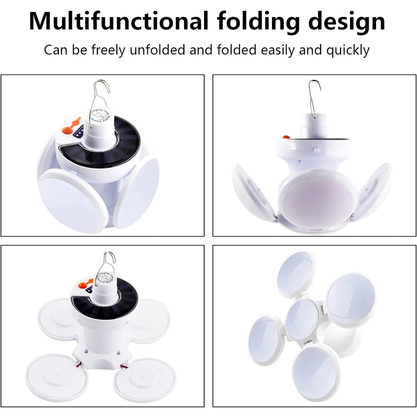 Solar Multi-Functional Emergency LED Light Ã¢â‚¬â€œ USB Rechargeable, 5 Modes, Foldable, SOS & IP65 Waterproof