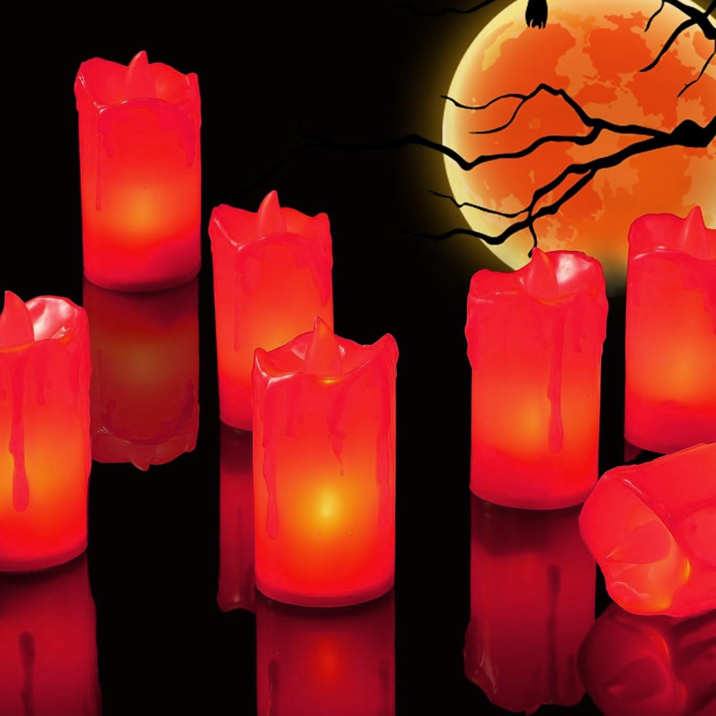 Flameless Melted Design Candles For Decoration (2 Pc)