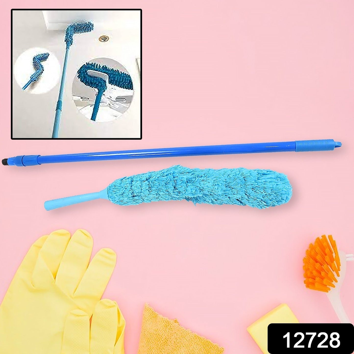 Adjustable Long Handle Microfiber Dust Brush Ã¢â‚¬â€œ Foldable Ceiling & Appliance Cleaner