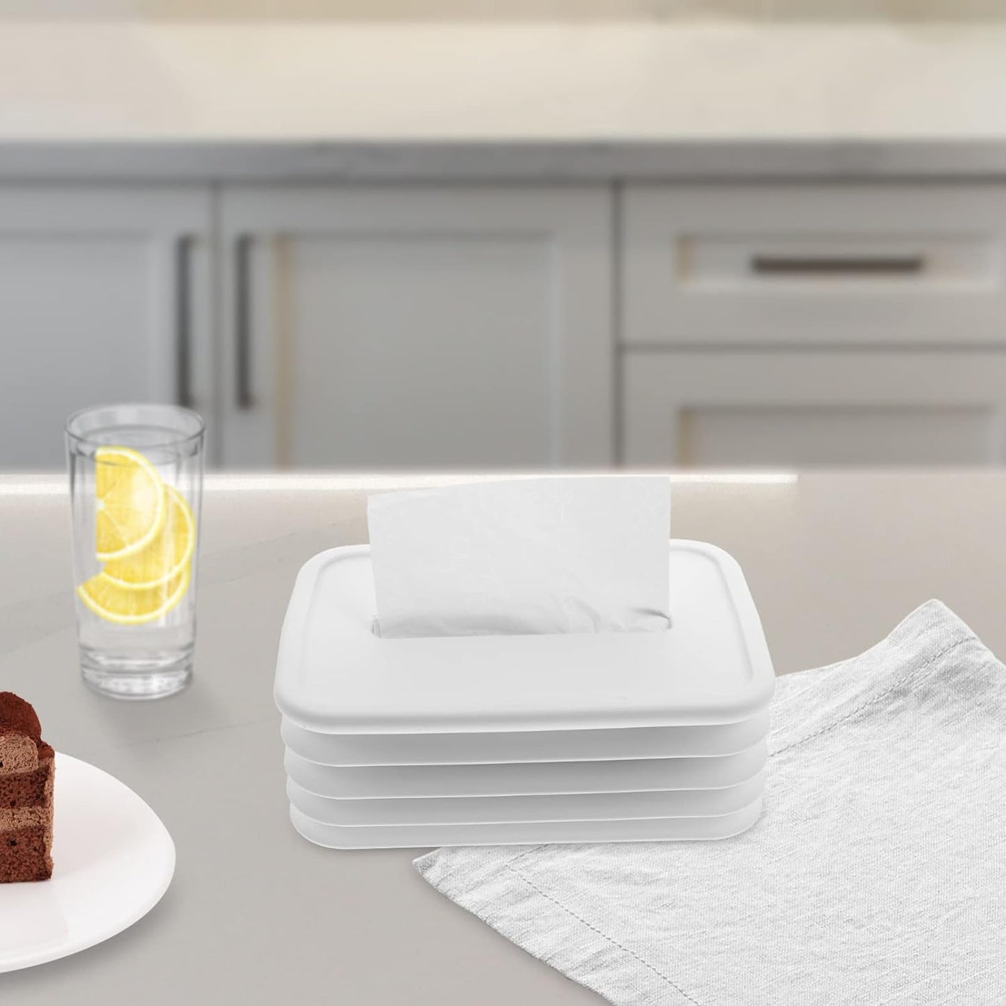 Simple Silicone Tissue Holder Ã¢â‚¬â€œ Cube/Cylinder Tissue Box for Bathroom, Office, Car & Bedroom