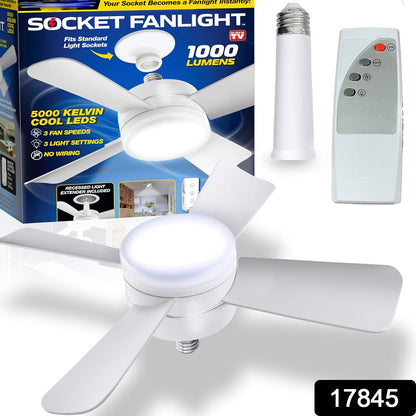 Original Cool LED Socket Fan Light Ã¢â‚¬â€œ Ceiling Fan Replacement, 1000 Lumens/5000K, Remote Controlled (Remote Battery Not Included)