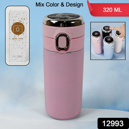 Smart Vacuum Insulated Water Bottle with LED Temperature Display, Cold & Hot | Leak Proof | Office Bottle | Gym | Home | Kitchen | Hiking | Trekking | Travel BottleÃ‚Â  (Mix Color & Design / 320 ML)
