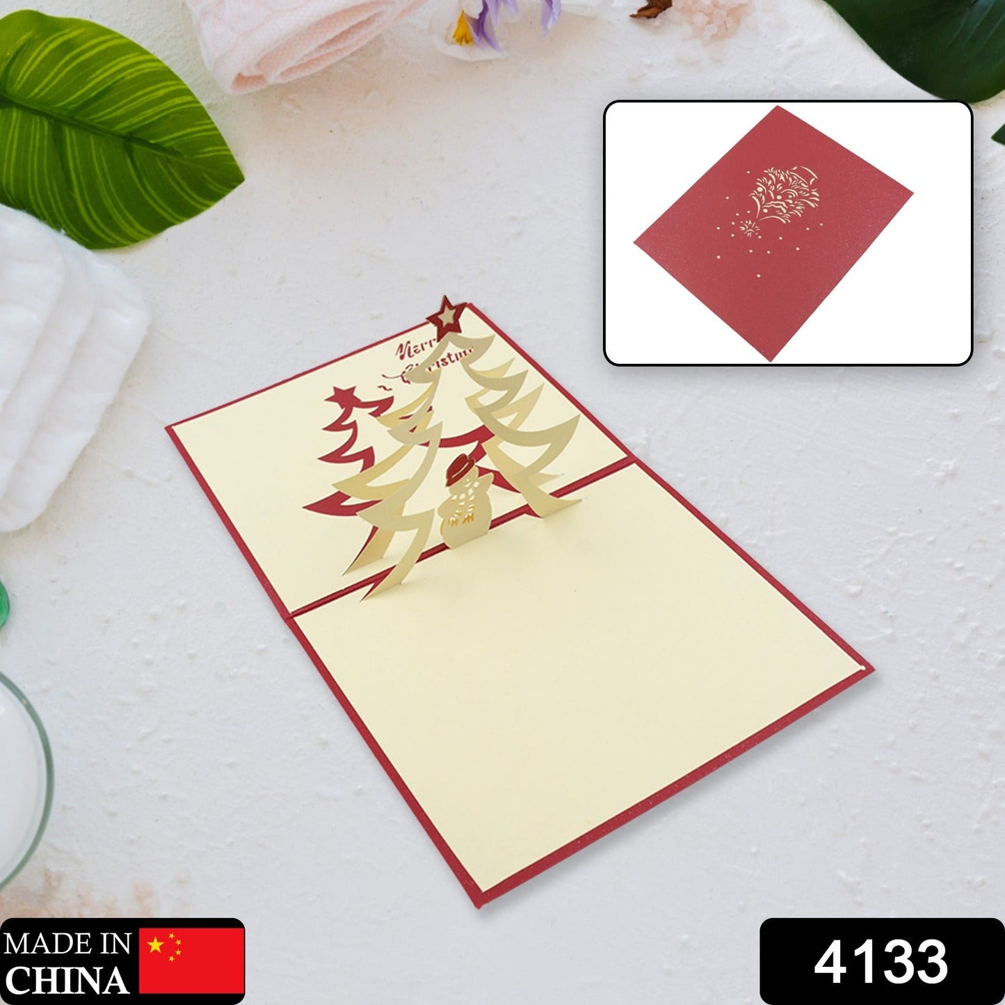 Unique 3D -Up Wishing Card (Christmas): 2 Pc