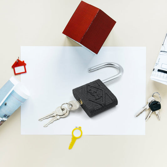 Black Iron Padlock Ã¢â‚¬â€œ Brass Core, Waterproof & Anti-Theft for Home & Outdoor (75 mm)