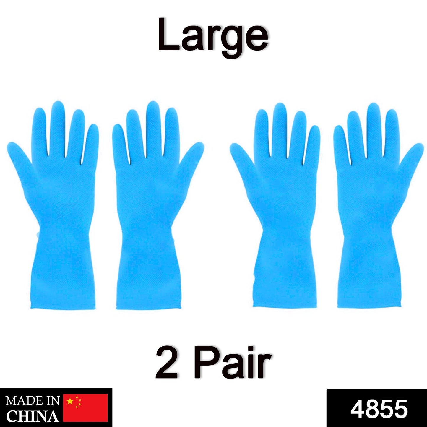 2-Pair Large Blue Multipurpose Gloves Ã¢â‚¬â€œ Ideal for Washing, Gardening & Cleaning
