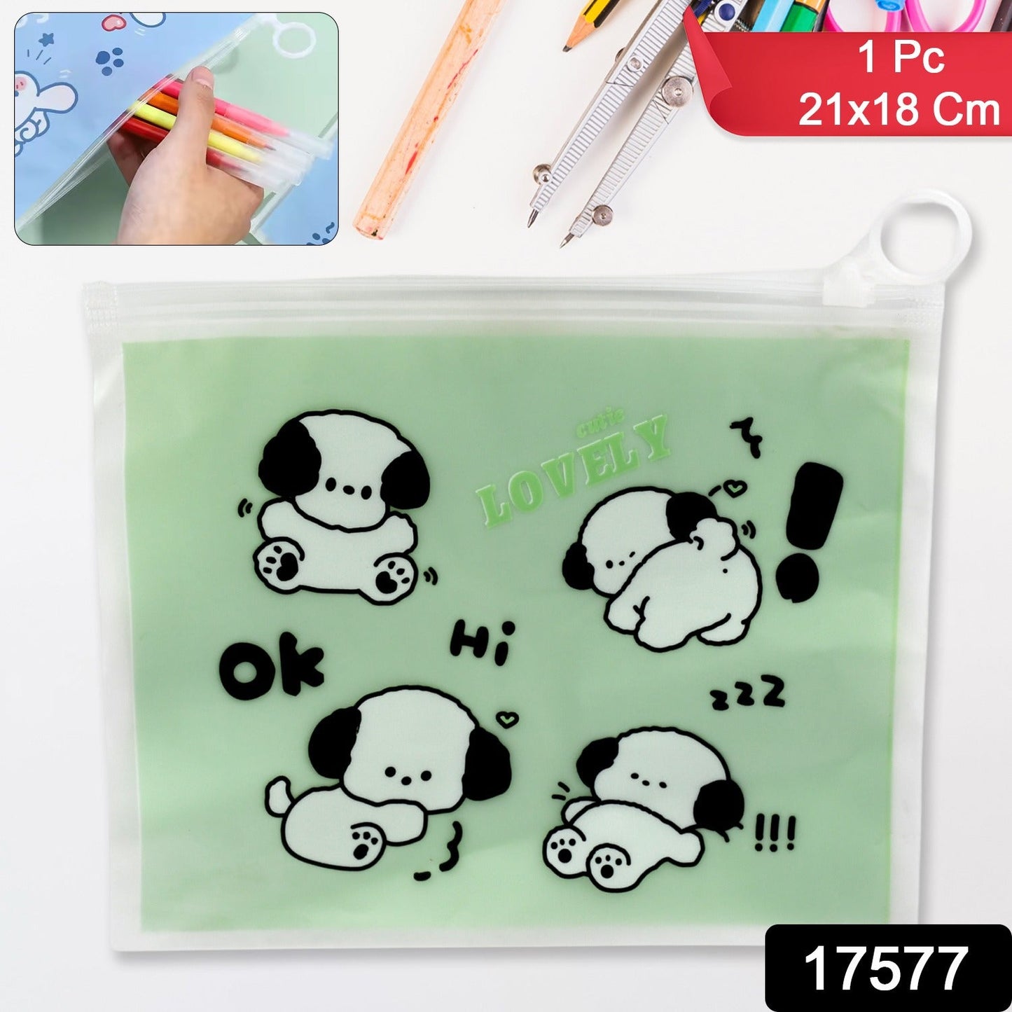 Reusable Multipurpose Pouch Pen Stationary Case Travel, Boys & Girls Pouch with Zip for Travel, School, Stationary (3 Pc/ Mix Design)