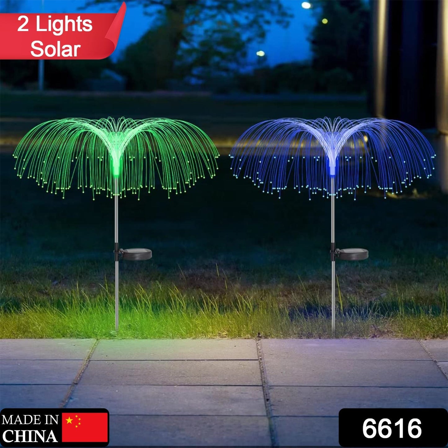 Solar Outdoor Lights Ã¢â‚¬â€œ 7-Color Waterproof Jellyfish Like Firework Home Decor (2pcs)