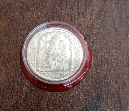 Ganesh Ji, Silver color Coin for Gift & Pooja | Silver Coin | Silver Coin / Diwali Gift (3 Pc / (Metal is not silver)