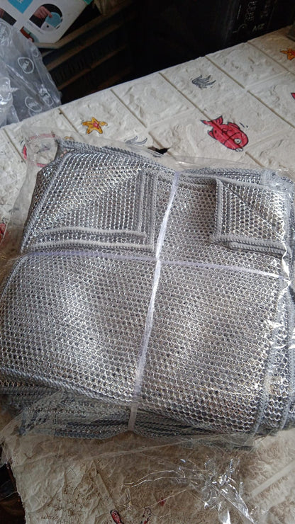 Double-Sided Microfiber Cloth & Stainless Steel Scrubber Ã¢â‚¬â€œ Non-Scratch Wire (2 Pc, 20x20 cm)