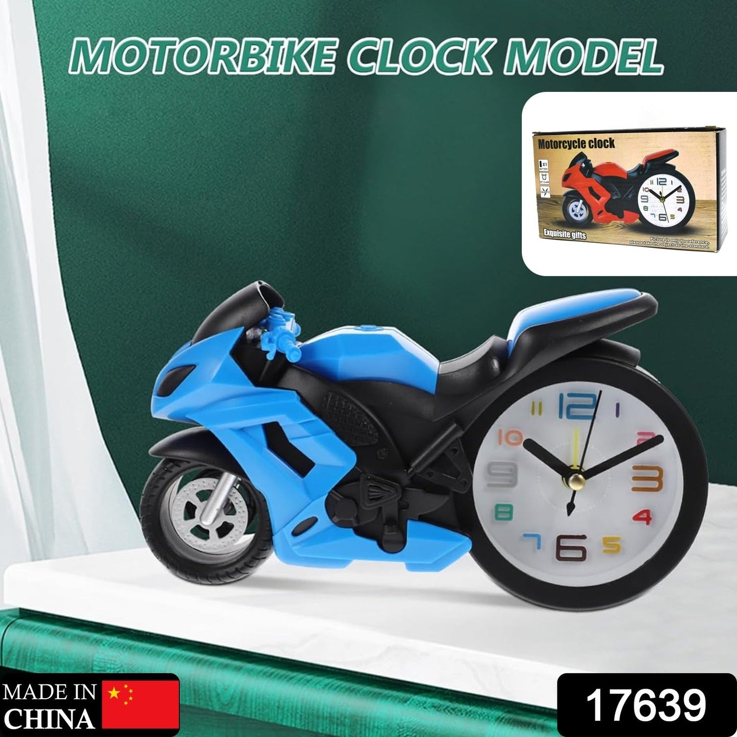 Retro Motorcycle Alarm Clock Ã¢â‚¬â€œ Novelty Bike Engine Style Desk Clock