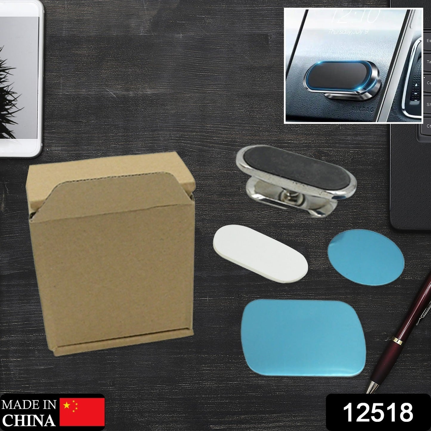 Magnetic Phone Mount/Holder for Car, Super Strong Magnet Universal Car Mount, Dashboard 360Ã‚Â° Rotation for Car, Desk, Office, Home & Kitchen for All Smart phones (1 Pc)