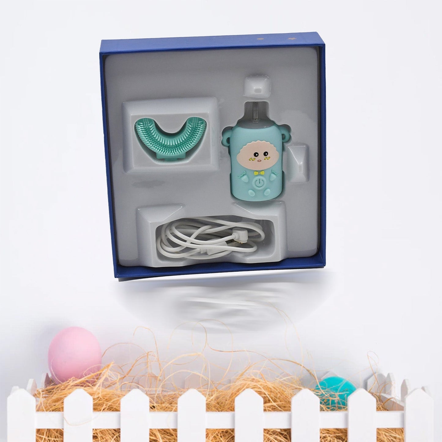 Electric Toothbrush With Light & Music, Kids U-Shaped 360Ãƒâ€šÃ‚Â° USB Rechargeable Plastic Automatic Toothbrush Portable Adjustable Cleaning Whitening Toothbrush with USB Charging Function Plastic + ABS for Kids