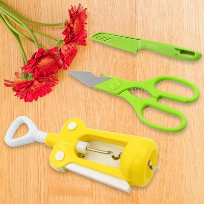 Multifunction Kitchen Tool Set Ã¢â‚¬â€œ Stainless Steel & Plastic Knife and Scissors