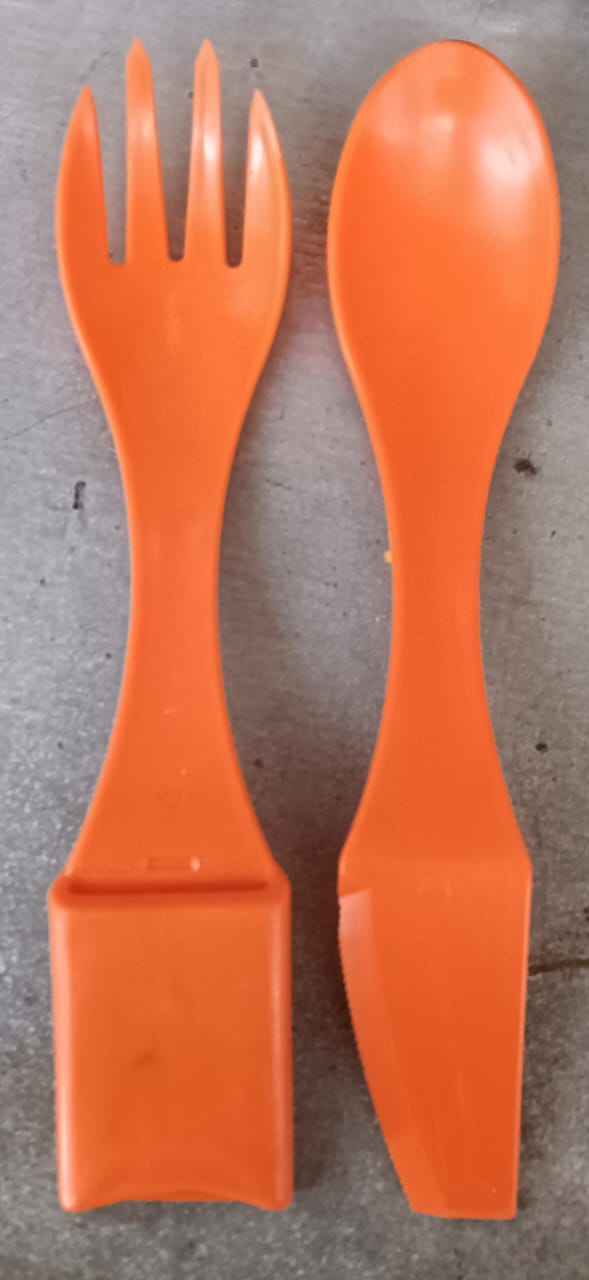 Smart Compact Cutlery Set Travel Cutlery Set 4 in 1 Cutlery Set, Spoon Fork Knife & Tongs-2 pcs