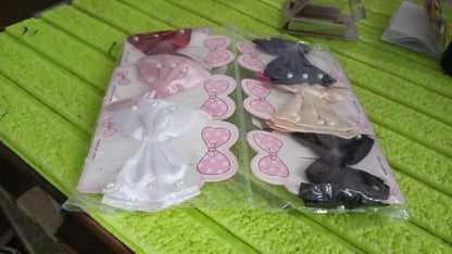 Hair Bow Knot Clip Suitable For Girls (2 Pc / Multicolour)