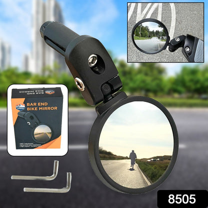 Bar End Bike Mirror: 360Ã‚Â° Rotatable & Foldable (1 Pc)