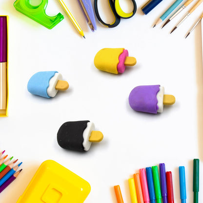 Cone, Donut & Lollipop Eraser Set for KidsÃ¢â‚¬â„¢ School Gifts (1 Set 4 Pc, Themed)