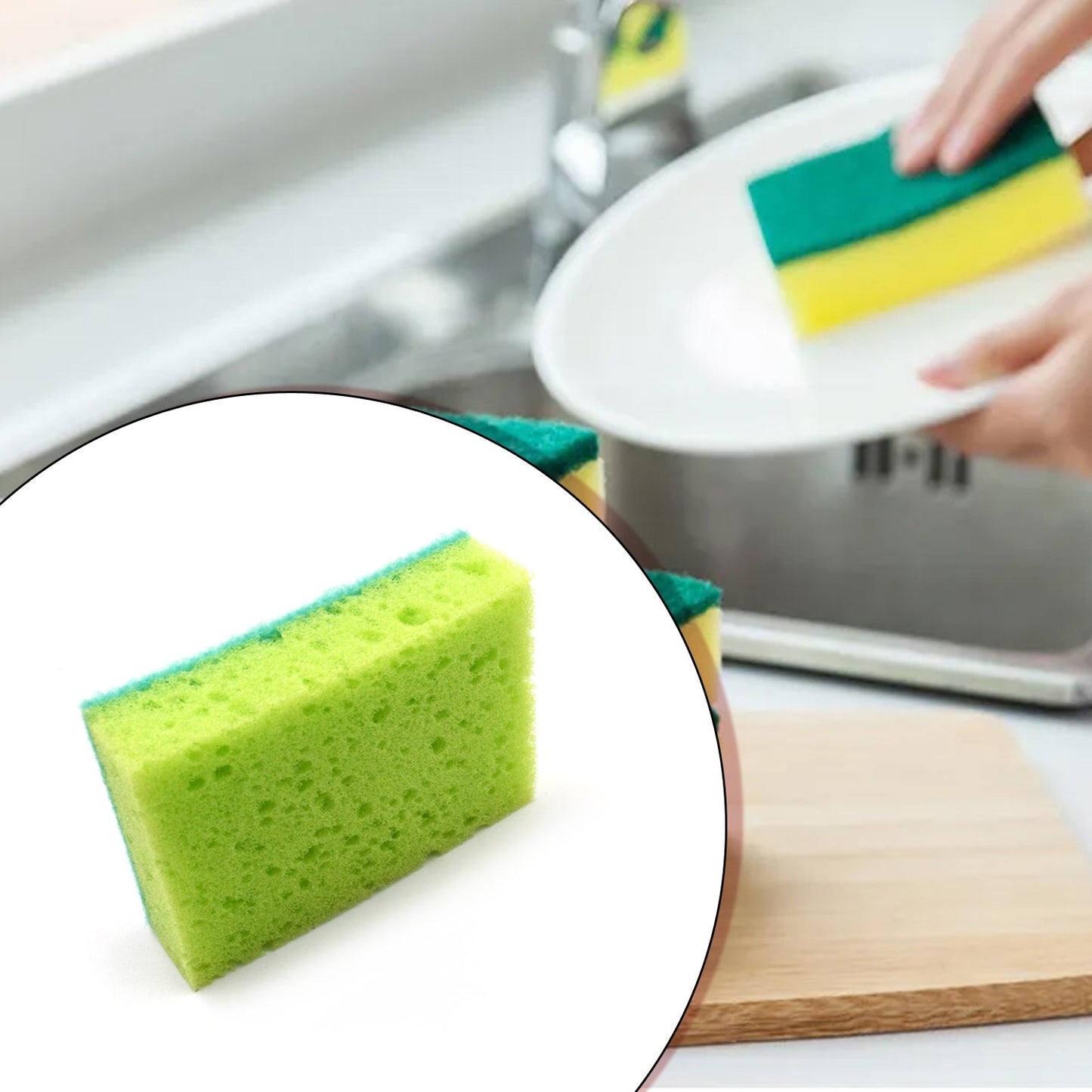 2-in-1 Multi-Purpose Scrub Sponge Ã¢â‚¬â€œ Wear Resistant Dish & Furniture Cleaner (2 Pc)