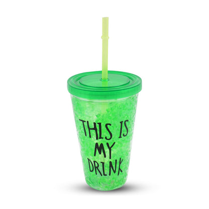 PlasticÃ‚Â Drink Cup, Tea Coffee Tumbler with Lid and Straw (1 Pc)