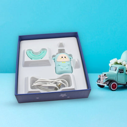 Electric Toothbrush With Light & Music, Kids U-Shaped 360Ãƒâ€šÃ‚Â° USB Rechargeable Plastic Automatic Toothbrush Portable Adjustable Cleaning Whitening Toothbrush with USB Charging Function Plastic + ABS for Kids