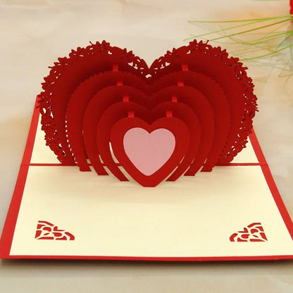 3D -Up Greeting Card (2 Pc): Birthday, Love, Christmas