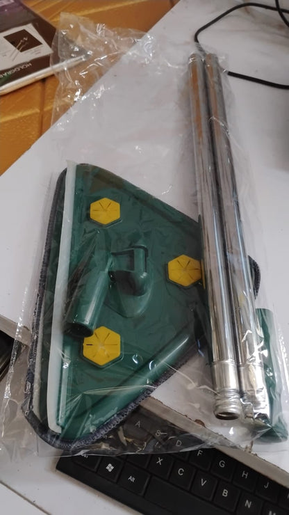 2-in-1 Extendable Triangle Mop Ã¢â‚¬â€œ Retractable, 360Ã‚Â° Rotating, Telescopic & Reusable Mop Heads (1 Pc)