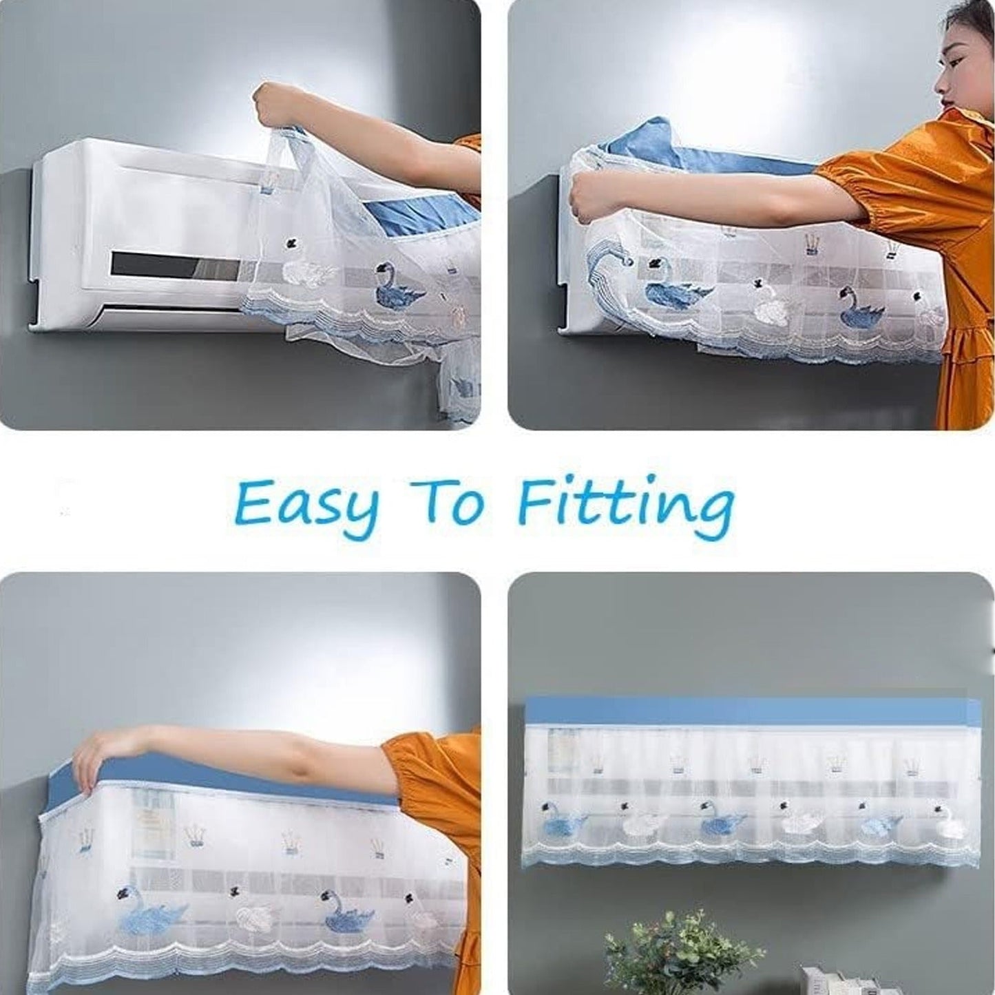 Folding Split AC Dust Cover Ã¢â‚¬â€œ Washable, Dustproof (1 Pc, approx 1 Ton)