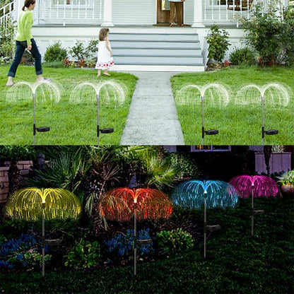 Solar Outdoor Lights Ã¢â‚¬â€œ 7-Color Waterproof Jellyfish Like Firework Home Decor (2pcs)