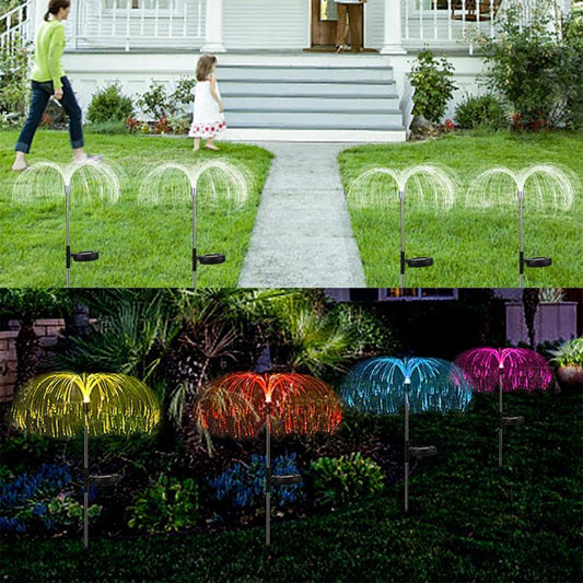 Solar Outdoor Lights Ã¢â‚¬â€œ 7-Color Waterproof Jellyfish Like Firework Home Decor (2pcs)