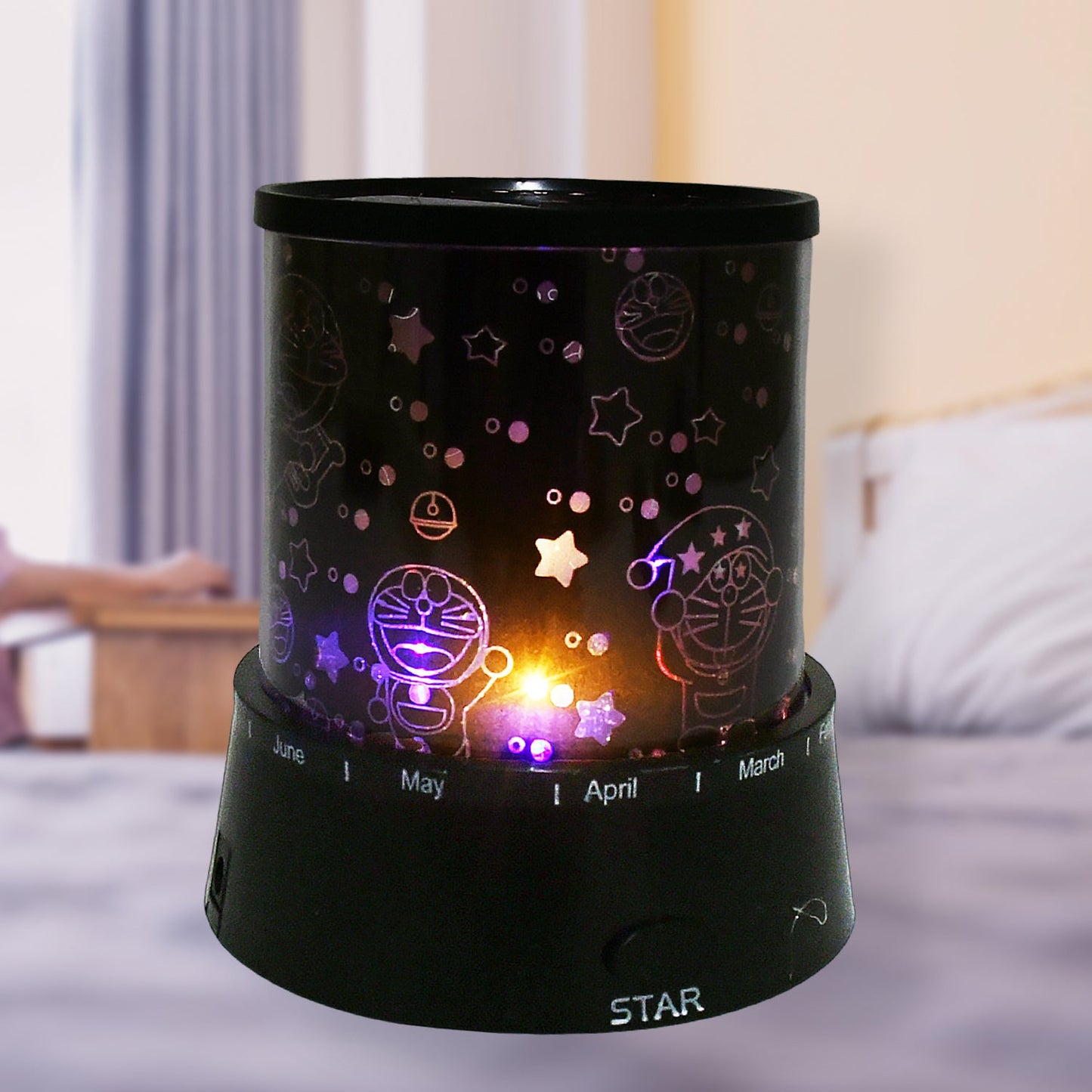 LED Projector Night Light Amazing Lamp, 3 Battery operated lamps, Rotation With the music Function, Master for Kids Bedroom Home Decoration NightÃ‚Â Romantic Gift (Battery Not Included / 1 pc)