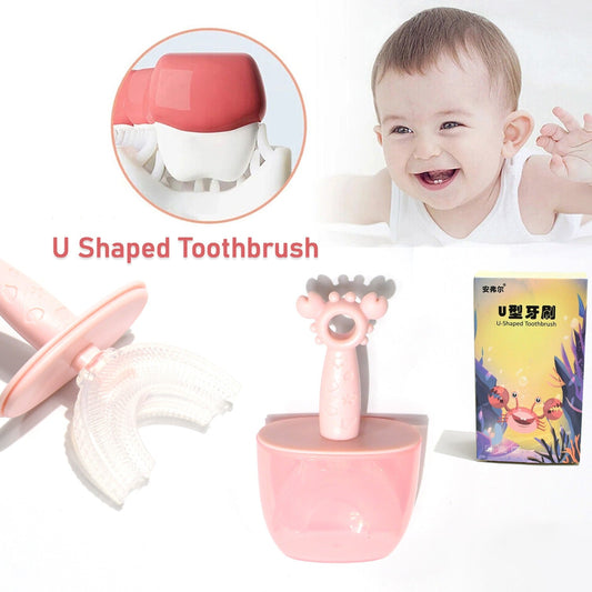 Kids U-Shaped Silicone Toothbrush Ã¢â‚¬â€œ 360Ã‚Â° Cleaning for Ages 2-6 (1 Pc)