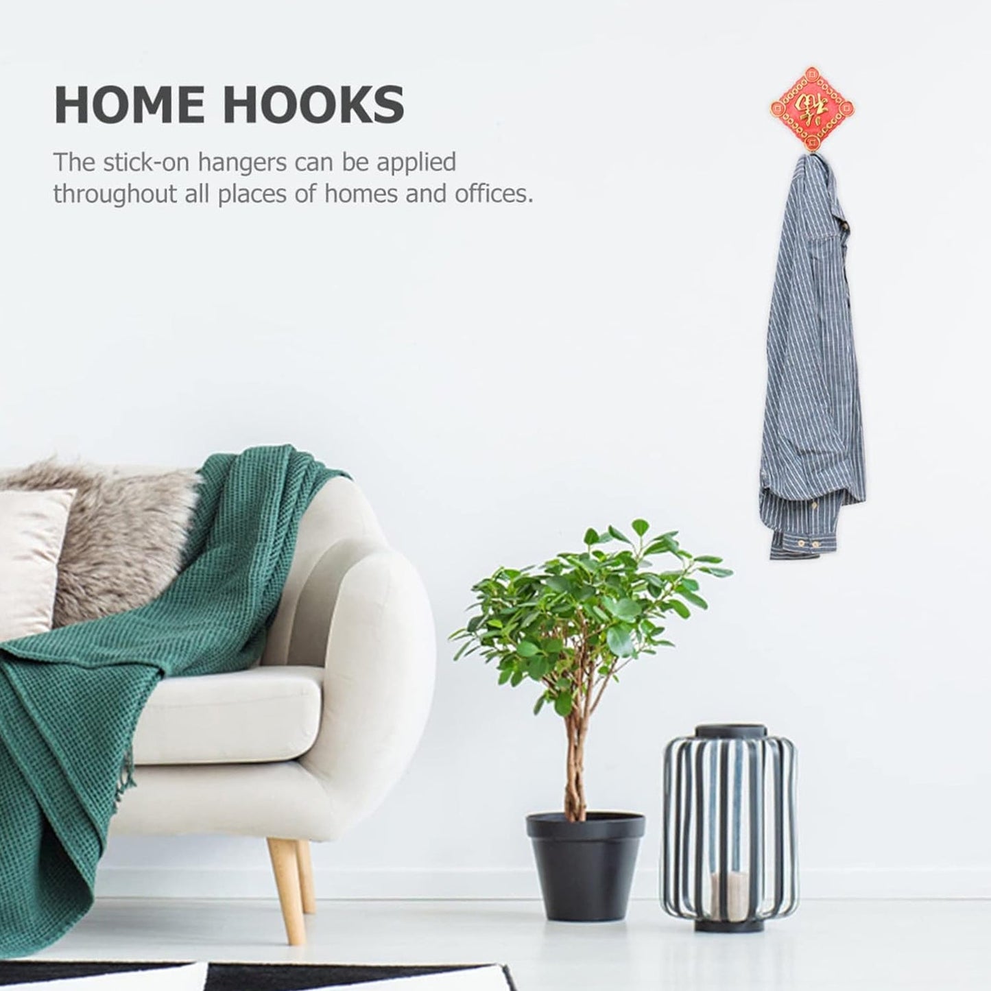 Multipurpose Self-Adhesive Hooks (Heavy Duty): Bathroom, Kitchen, Office-2 pcs