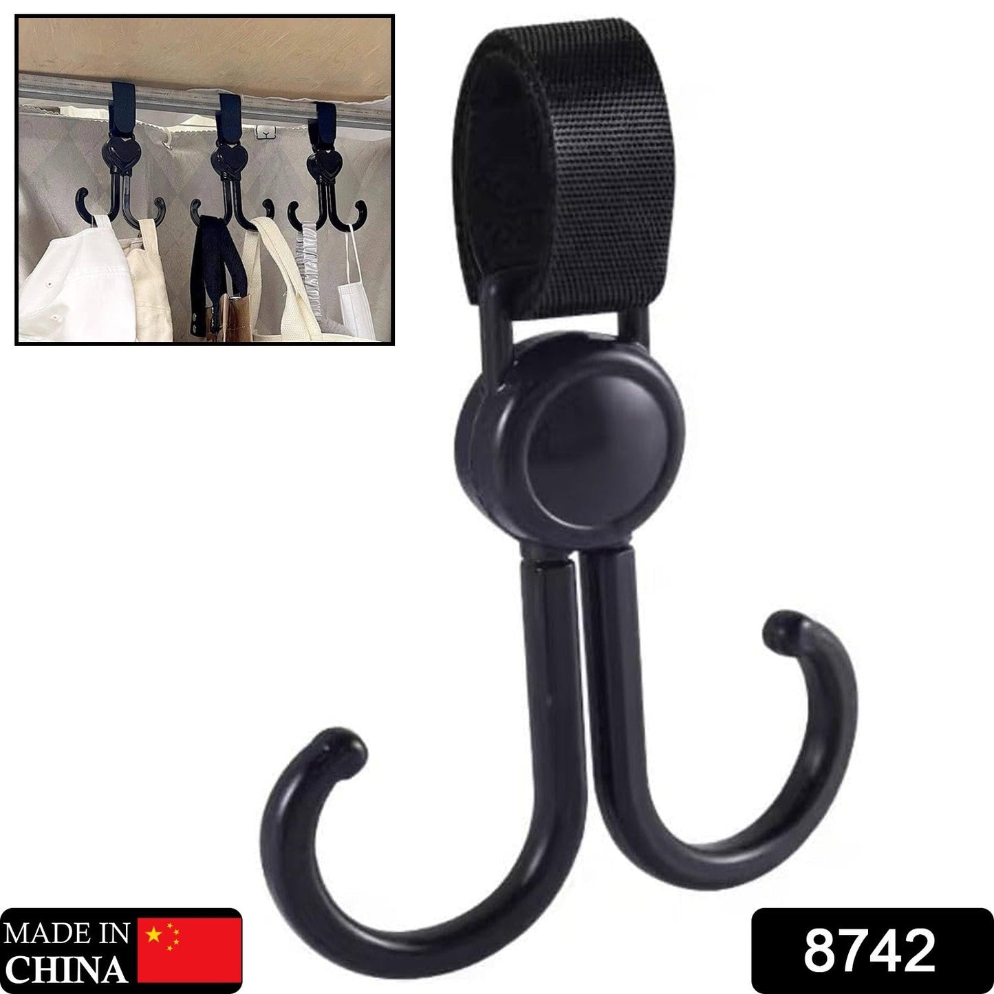 360Ã‚Â° Rotating Multi-Purpose Baby Carriage Hook Ã¢â‚¬â€œ For Strollers, Cars & More (2 Pc)