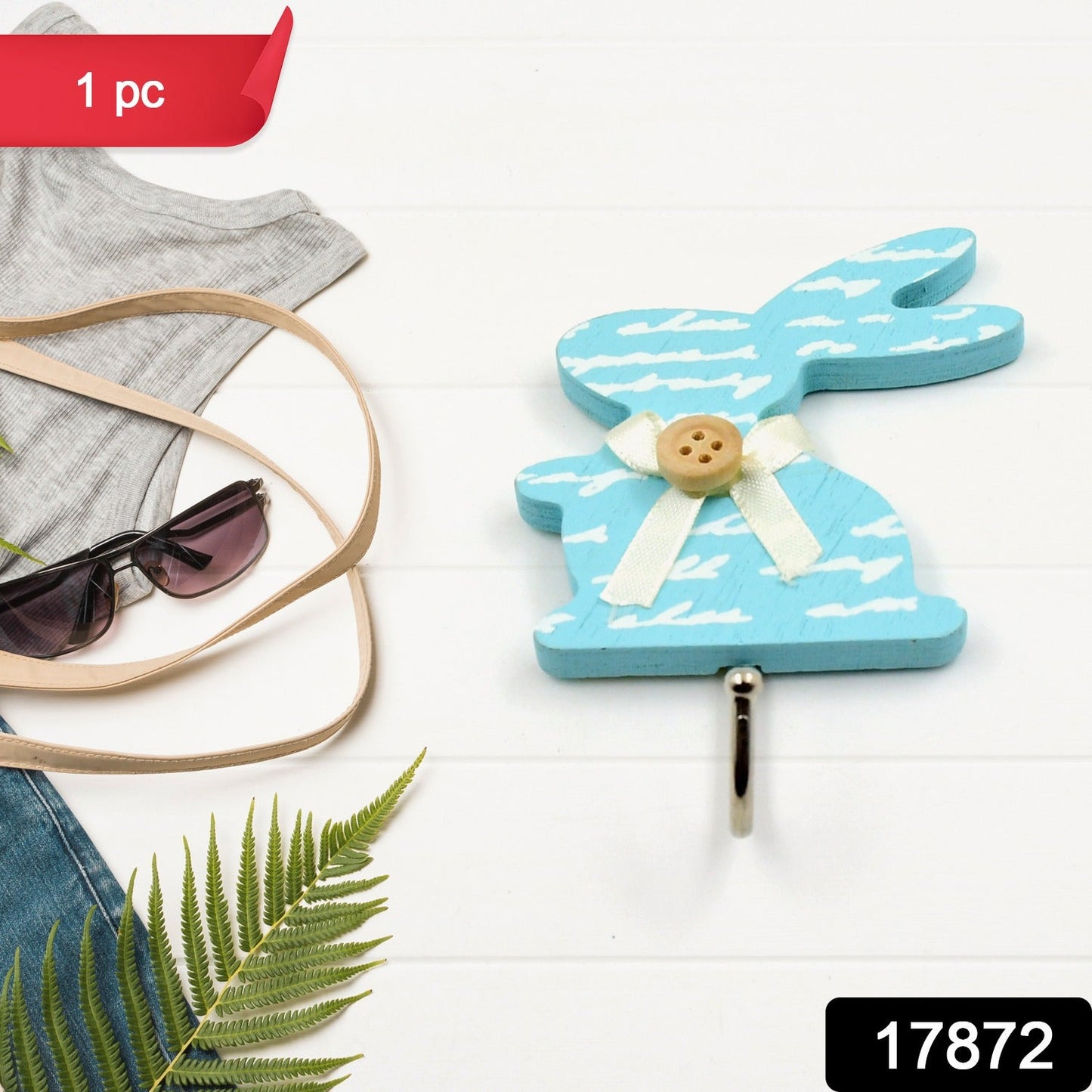 Bunny Adhesive Wall Sticky Hook Strong Wall Hook For Office , Bathroom & Home Use (3 Pc Hook)