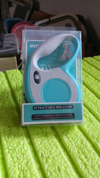 Retractable Dog Leash, Pet Walking Leash with Anti-Slip Handle, Strong Nylon Tape, Tangle-Free, One-Handed One Button Lock & Release, Suitable for Small / Medium Dog Or Cat, 16.5 ft (5 m)Ã‚Â 