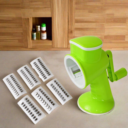 6 in 1 Multi functional Vegetable Cutter & Slicer Hand Machine Cutting, Slice, Cut Thick, Cut Silk All in one Ã¢â‚¬â€œVegetable Chopper Cutter & Slicing Cutter Barrel - Vegetable Grater with 6 Removable Blades