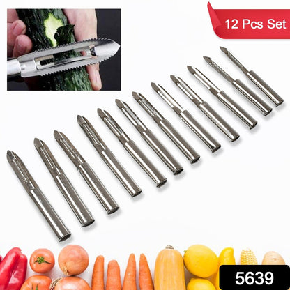 Stainless Steel Peeler Set Ã¢â‚¬â€œ Multi-Purpose Handle for Peeling & Shredding (12 Pcs Set)