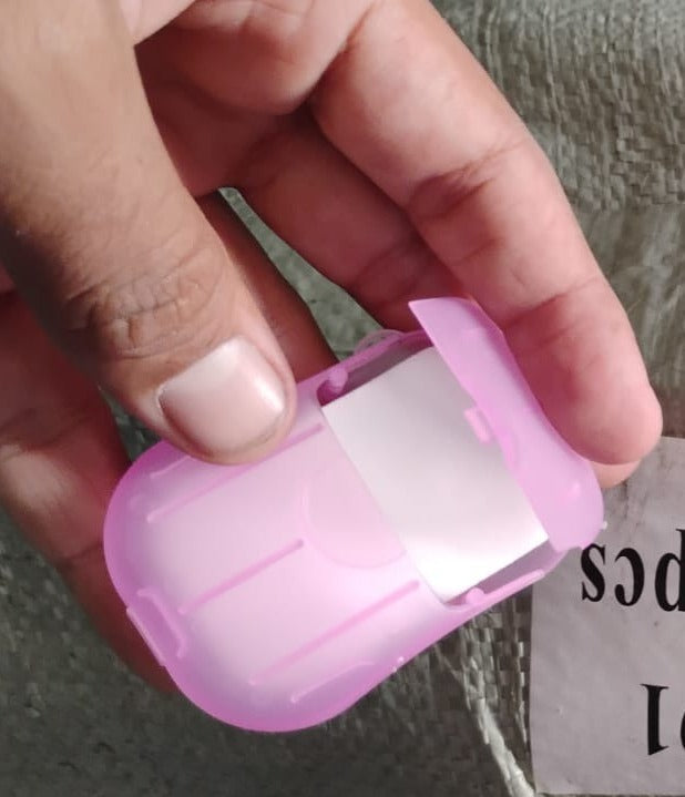 Travel Paper Soap Sheet with Mini Box (20 Sheets in a Pack Approx / Mix Color)-2 nos