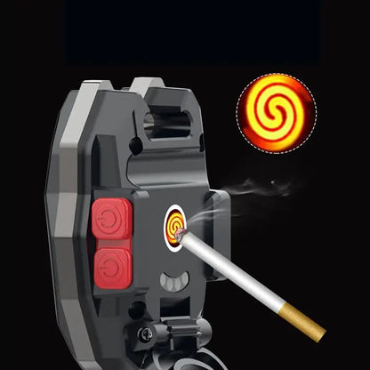 Triangular Camping Flashlight with Lighter Ã¢â‚¬â€œ 6 Modes, 3 Colors, Waterproof, Magnetic Keychain