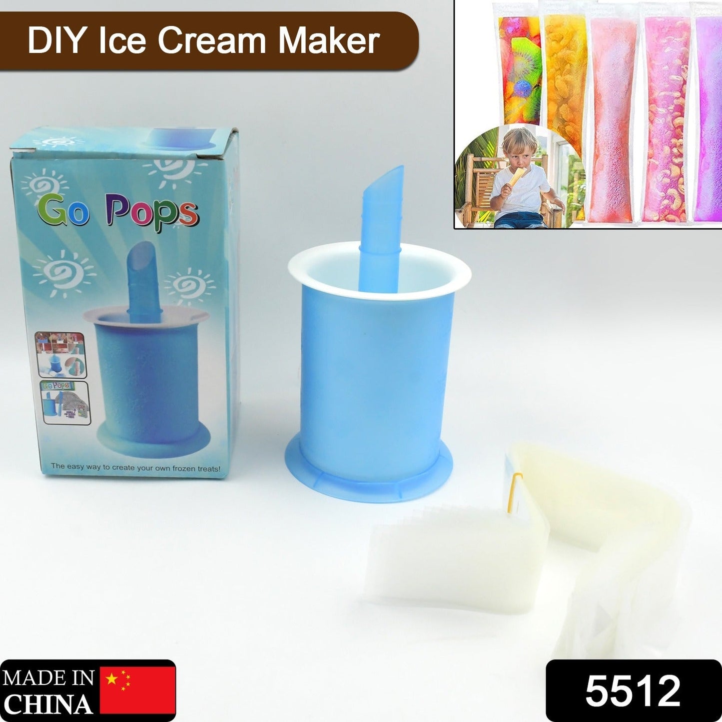 DIY Manual Popsicle Maker Ã¢â‚¬â€œ Reusable Ice Cream Mold (Approx 20 Pcs Packing Bag)