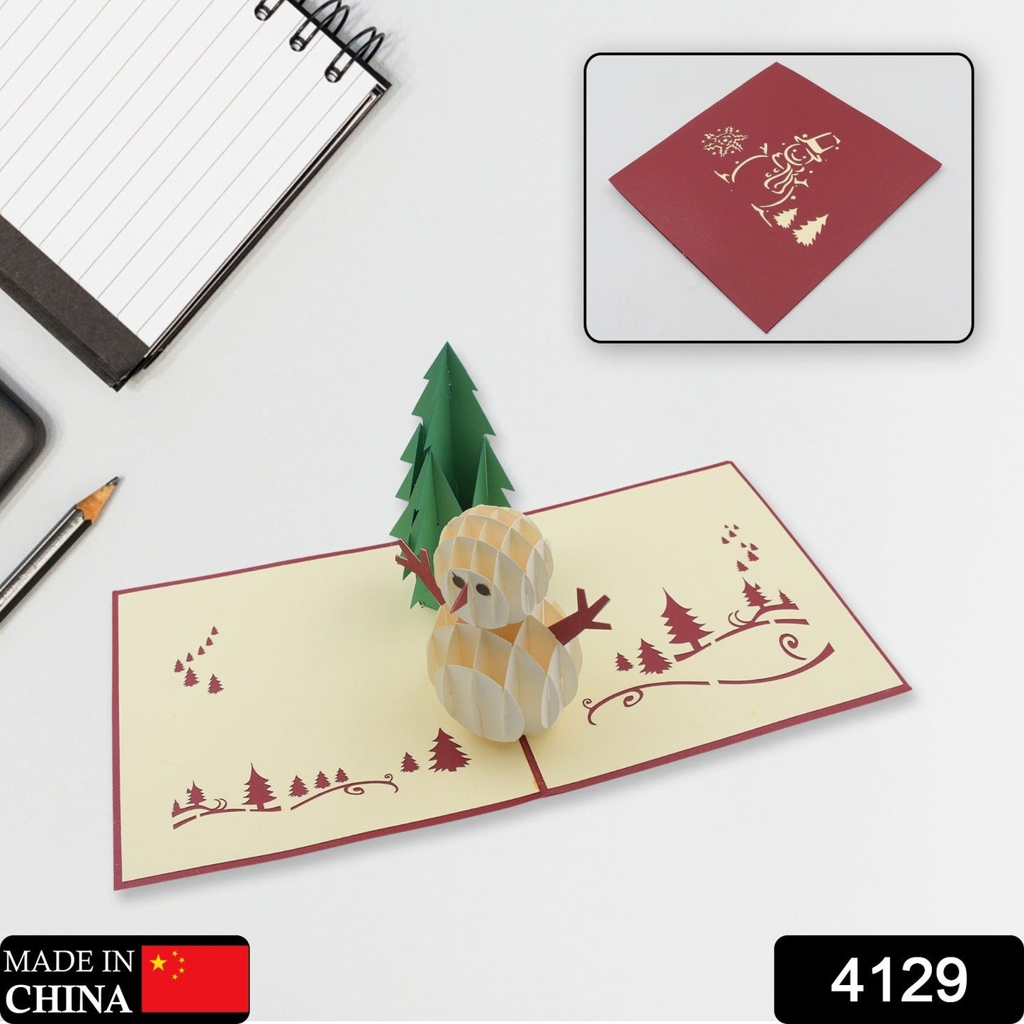 3D -Up Greeting Card (2 Pc): Birthday, Love, Christmas