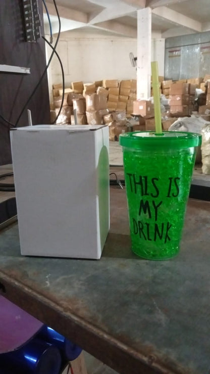 PlasticÃ‚Â Drink Cup, Tea Coffee Tumbler with Lid and Straw (1 Pc)