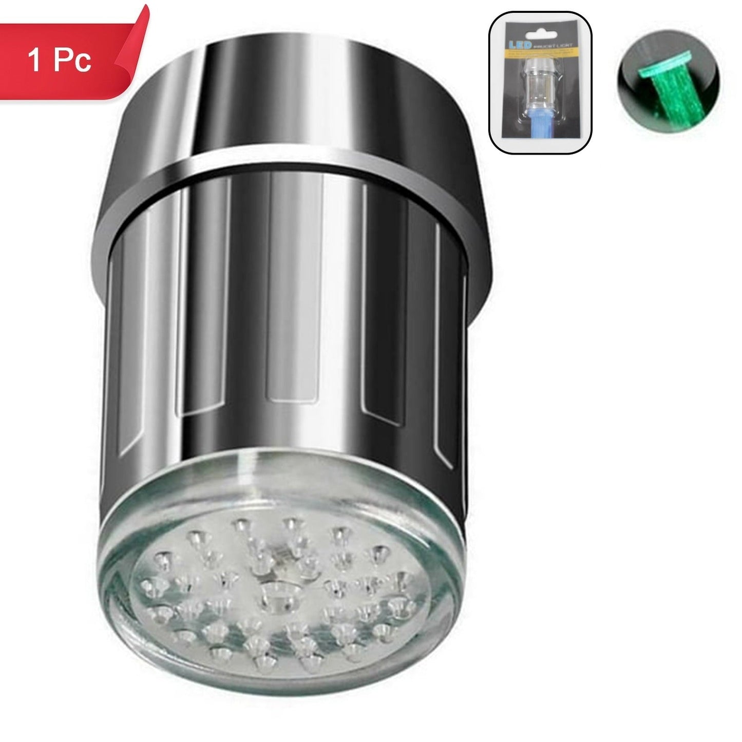 Multi Colors Changing LED Light Stream Faucet Tap Adapter (1 Pc)