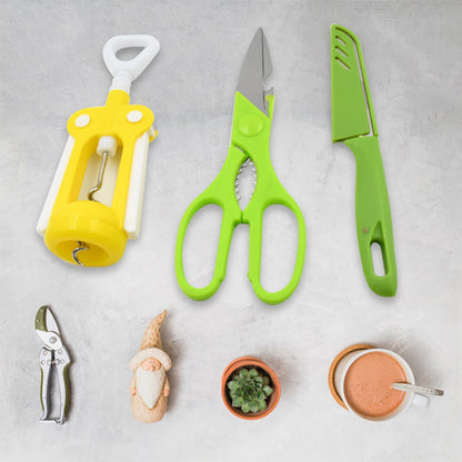 Multifunction Kitchen Tool Set Ã¢â‚¬â€œ Stainless Steel & Plastic Knife and Scissors