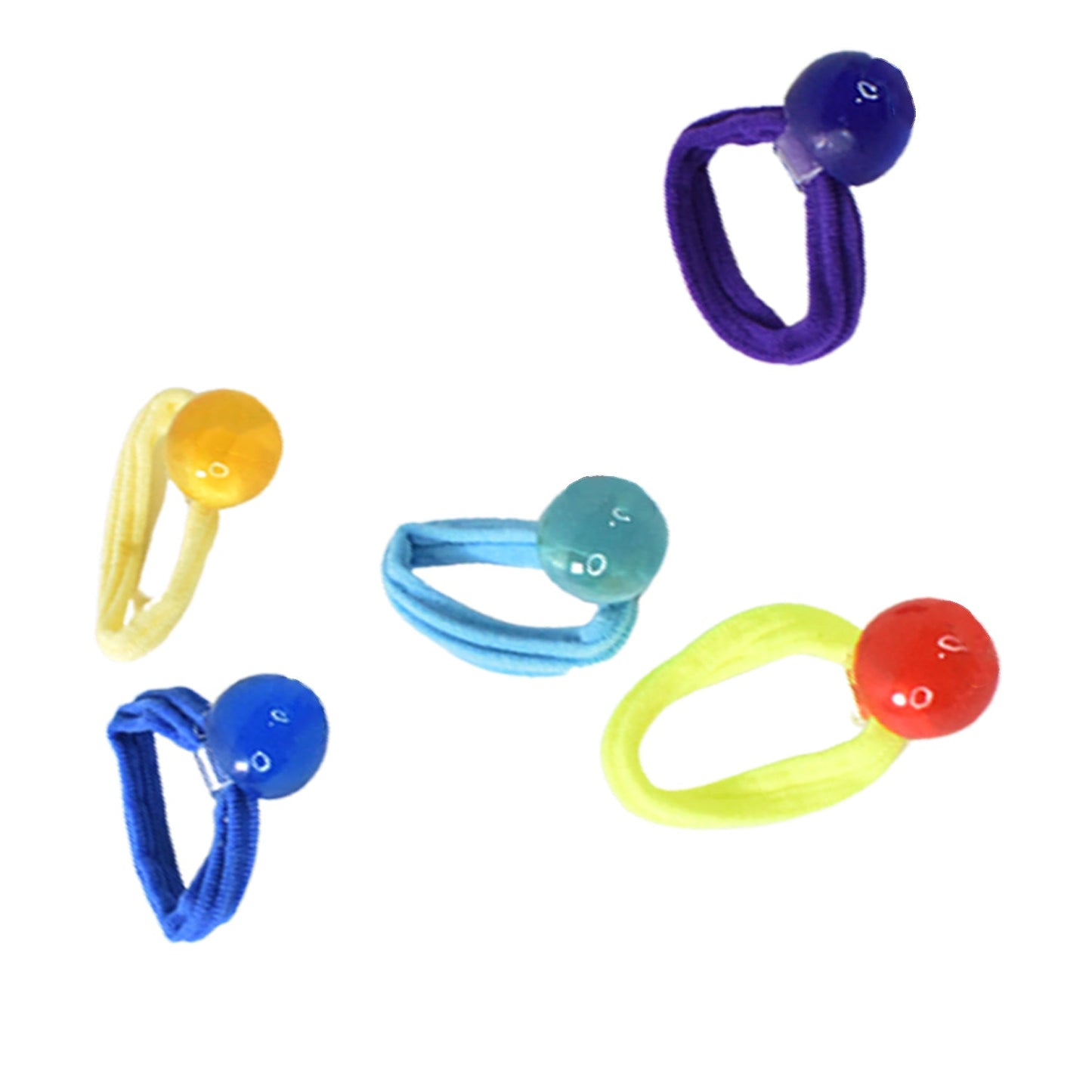 Small Ball Elastic Hairbands (Pack of 5 / Multicolour)* 2 nos