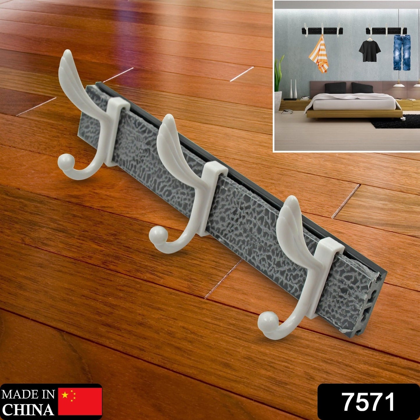 Wall Mounted Coat Hanger Rack Ã¢â‚¬â€œ 6 Hooks for Clothes, Jackets & Hats