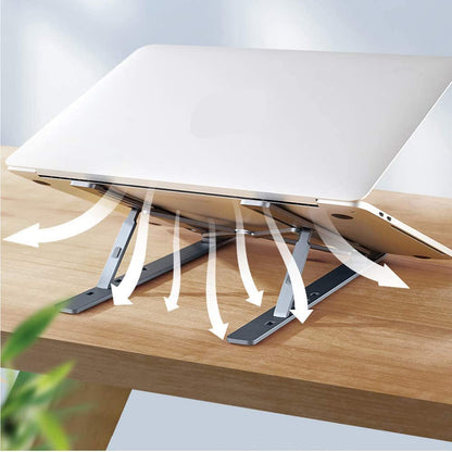 Metal Portable Laptop Stand Ã¢â‚¬â€œ 6-Angle Adjustable Riser for Laptops, Phones & Tablets