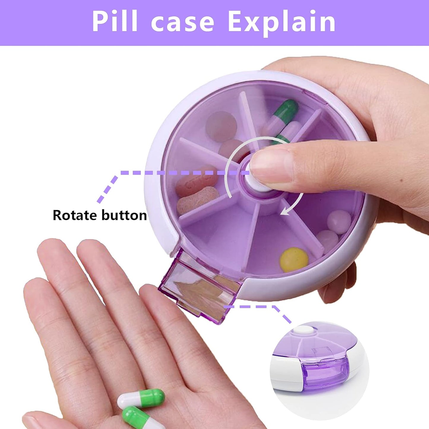 Cute 7-Day Pill Box Dispenser Ã¢â‚¬â€œ Portable 7-Grid Medicine Organizer (1 Pc)