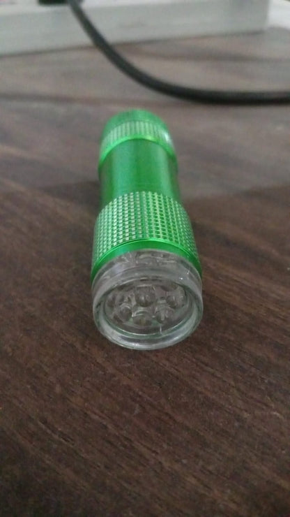 Super-Bright Mini 9 LED Bulb Pocket Torches - Small Torch Flashlight for Camping, Hiking, DIY, Travelling, Outdoors and MoreÃ‚Â 3 Battery operated (Battery not included / 1 pc)